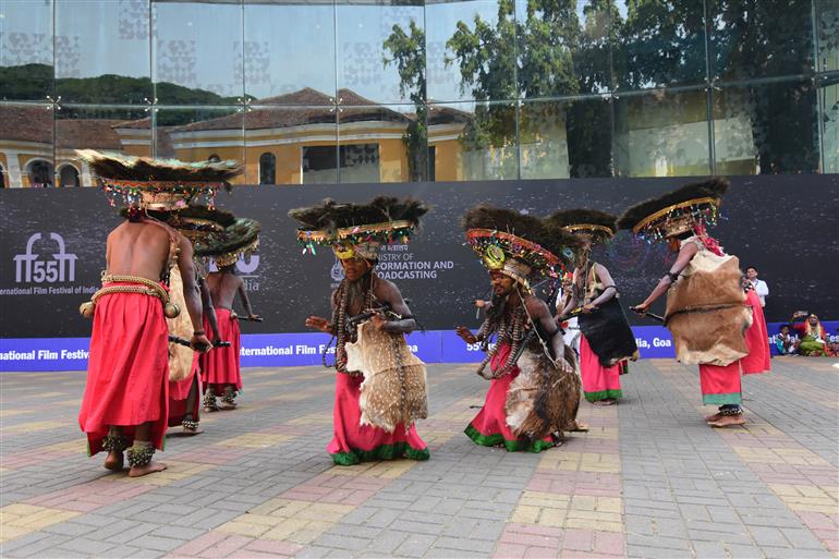 Cultural Program at the 55th IFFI, in Goa on November 28, 2024.  