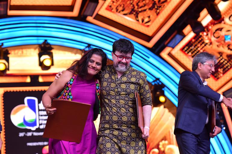 Best web series OTT Award goes to ‘Lampan’ directed by Nipun Dharmadhikari at 55th IFFI Closing Ceremony, in Goa on November 28, 2024.