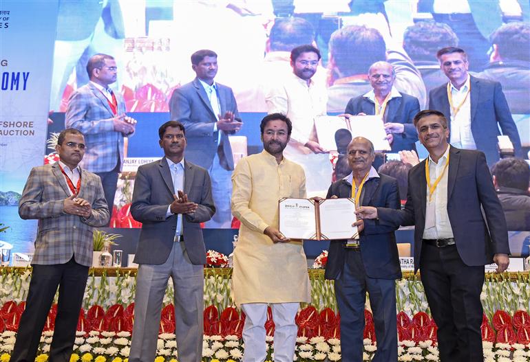 The Union Minister for Coal and Mines, Shri G. Kishan Reddy attends the Launch event of First Tranche of Offshore Mineral Blocks Auction at Convention Hall of The Ashok Hotel, in New Delhi on November 28, 2024.