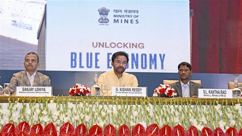 The Union Minister for Coal and Mines, Shri G. Kishan Reddy attends the Launch event of First Tranche of Offshore Mineral Blocks Auction at Convention Hall of The Ashok Hotel, in New Delhi on November 28, 2024.