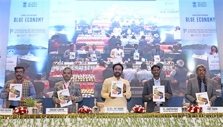 The Union Minister for Coal and Mines, Shri G. Kishan Reddy attends the Launch event of First Tranche of Offshore Mineral Blocks Auction at Convention Hall of The Ashok Hotel, in New Delhi on November 28, 2024.