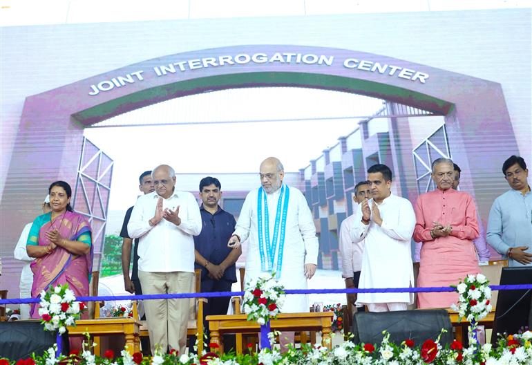 The Union Minister for Home Affairs and Cooperation, Shri Amit Shah inaugurated the newly constructed Police Commissioner’s Office with serval initiatives including ‘Joint Interrogation Center (JIC)’ at Ahmedabad, in Gujarat October 03, 2024.