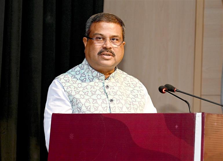 The Union Minister for Education, Shri Dharmendra Pradhan addressing the gathering during signing ceremony of Letter of Engagement between NCERT and Amazon, in New Delhi on October 07, 2024.