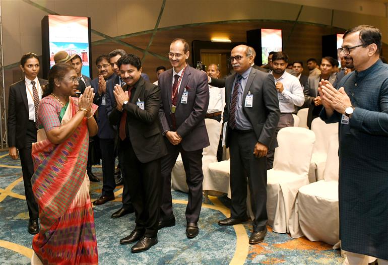 The President of India, Smt Droupadi Murmu graces an Indian Community Reception at Algiers, in Algeria on October 13, 2024.
