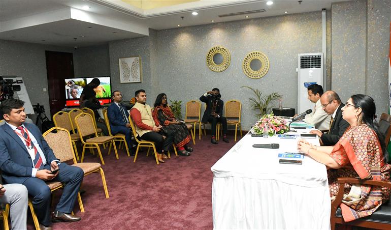 The Secretary (CPV & OIA), Ministry of External Affairs, Shri Arun Kumar Chatterjee chaired a Press Conference at Malawi on October 17, 2024.