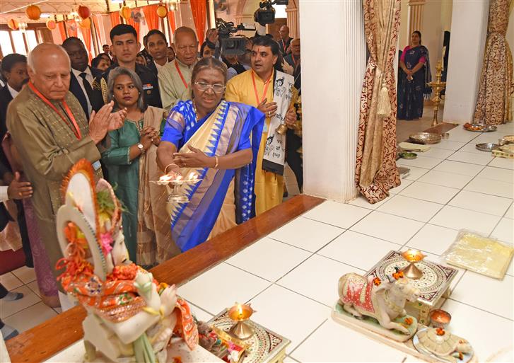 The President of India, Smt. Droupadi Murmu visited Shree Radha Krishna Mandir, in Malawi on October 19, 2024.