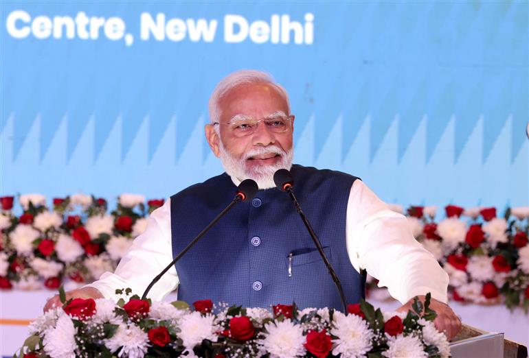 PM addressing at the launch of ‘Karmayogi Saptah’ - National Learning Week at Dr. Ambedkar International Centre, in New Delhi on October 19, 2024.