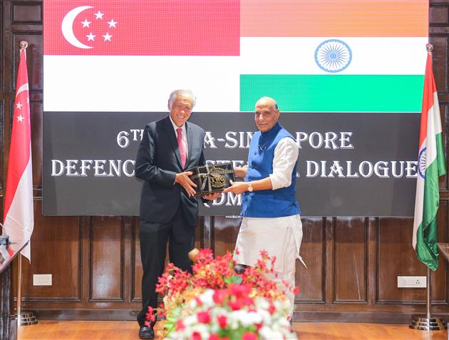 The Union Minister for Defence, Shri Rajnath Singh and the Minister of Defence, Singapore, Dr Ng Eng Hen co-chaired the sixth India-Singapore Defence Ministers’ Dialogue (DMD), in New Delhi on October 22, 2024.