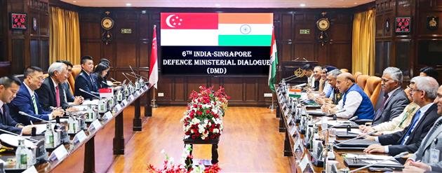 The Union Minister for Defence, Shri Rajnath Singh and the Minister of Defence, Singapore, Dr Ng Eng Hen co-chaired the sixth India-Singapore Defence Ministers’ Dialogue (DMD), in New Delhi on October 22, 2024.