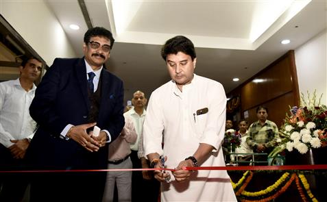 The Union Minister of Communications and Development of North Eastern Region (DoNER), Shri Jyotiraditya M. Scindia and the Minister of State for Rural Development and Communications, Dr. Chandra Sekhar Pemmasani at the launch of BSNL’s New Logo and Seven New Services, in New Delhi on October 22, 2024.