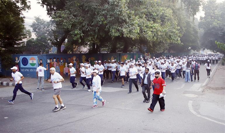 The Secretary, Ministry of Ports, Shipping and Waterways Shri T K Ramachandran participated in the ‘Run for Unity’ event organized on the occasion of Rashtriya Ekta Diwas to marking the birth anniversary of Sardar Vallabhbhai Patel at India Habitat Centre, in New Delhi on October 29, 2024.