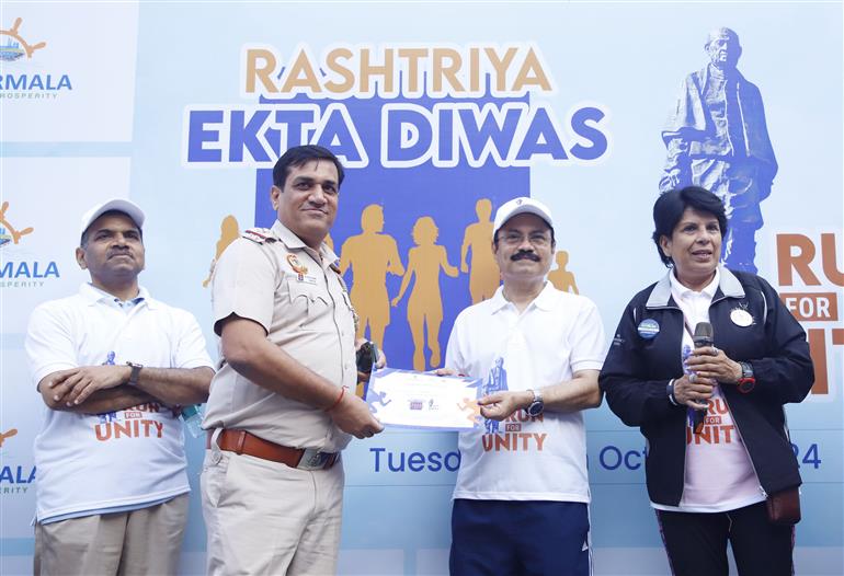 The Secretary, Ministry of Ports, Shipping and Waterways Shri T K Ramachandran participated in the ‘Run for Unity’ event organized on the occasion of Rashtriya Ekta Diwas to marking the birth anniversary of Sardar Vallabhbhai Patel at India Habitat Centre, in New Delhi on October 29, 2024.