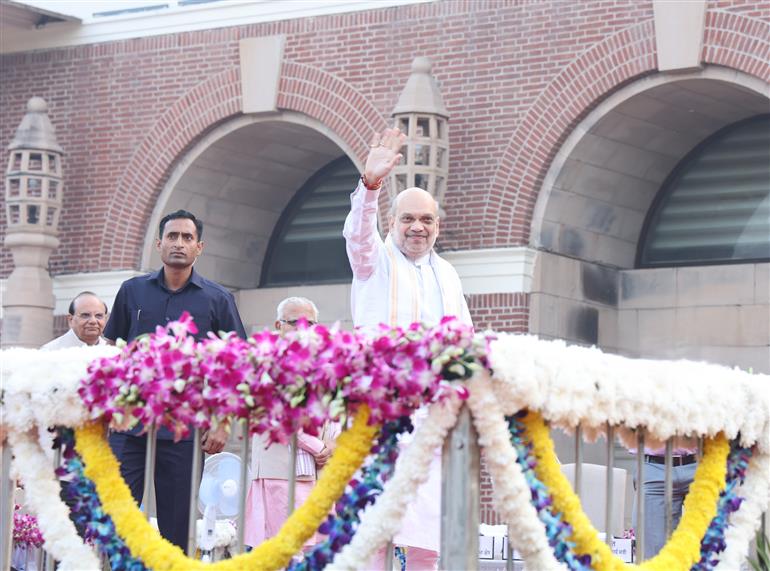 The Union Minister for Home Affairs and Cooperation, Shri Amit Shah at the flagging off the ‘Run for Unity’ organized as part of National Unity Day at Major Dhyan Chand National Stadium, in New Delhi on October 29, 2024.
