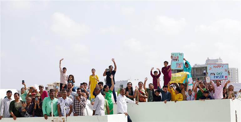 PM interacting with beneficiaries of PM Surya Ghar Muft Bijli Yojana at Gandhinagar, in Gujarat on September 16, 2024.