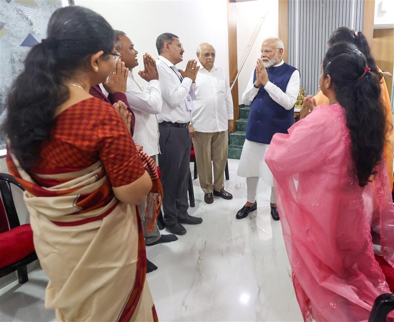 PM interacting with beneficiaries of PM Surya Ghar Muft Bijli Yojana at Gandhinagar, in Gujarat on September 16, 2024.