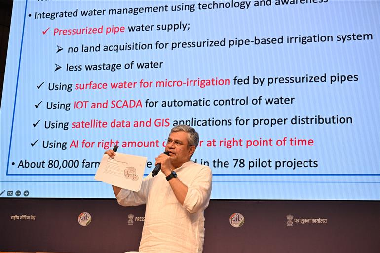 The Union Minister of Railways, Information & Broadcasting and Electronics & Information Technology, Shri Ashwini Vaishnaw briefing the media on Cabinet decisions at National Media Centre, in New Delhi on April 09, 2025.:Ministry of Information & Broadcasting