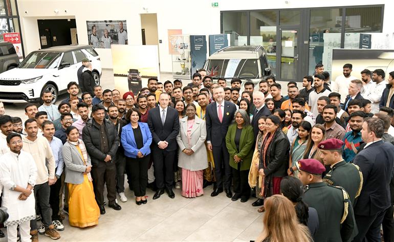 The President of India, Smt. Droupadi Murmu visits the Jaguar Land Rover Factory at Nitra, in Slovakia on April 10, 2025.