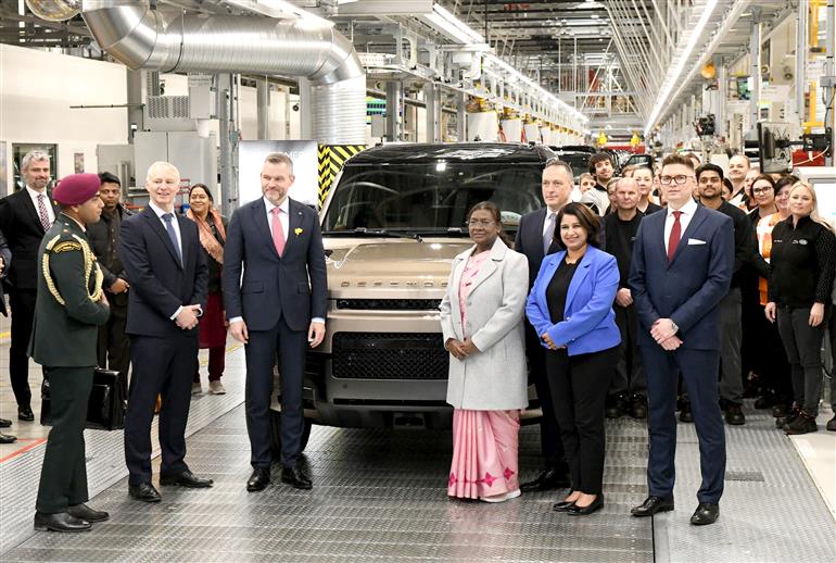 The President of India, Smt. Droupadi Murmu visits the Jaguar Land Rover Factory at Nitra, in Slovakia on April 10, 2025.