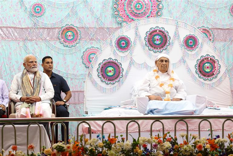 PM visits Anandpur Dham, in Madhya Pradesh on April 11, 2025.