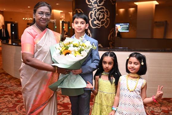 The President of India, Smt. Droupadi Murmu attends the Indian Community event at Bratislava, in Slovakia on April 10, 2025.