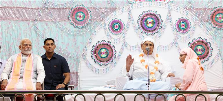 PM visits Anandpur Dham, in Madhya Pradesh on April 11, 2025.