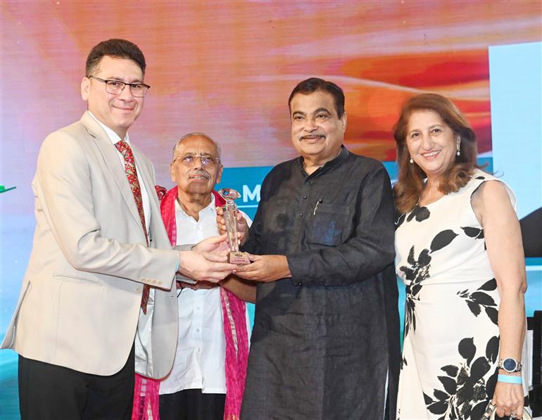 The Union Minister of Road Transport and Highways, Shri Nitin Gadkari attends the Bharat24 Conclave “Viksit Bharat 2047-vision of New India” at Leela Palace, in New Delhi on April 15, 2025.