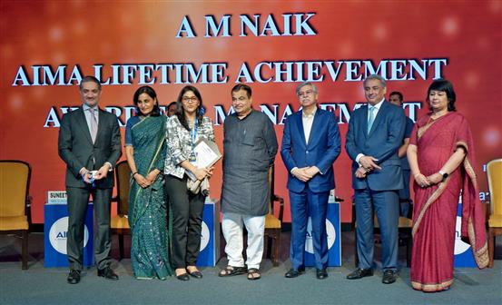 The Union Minister of Road Transport and Highways, Shri Nitin Gadkari attends the Annual National Highways Excellence Award Ceremony at Bharat Mandapam, in New Delhi on April 15, 2025.