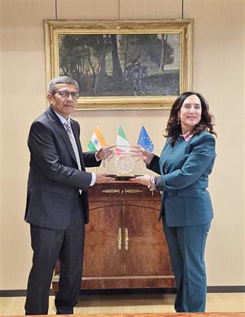 The Defence Secretary, Shri Rajesh Kumar Singh and his Italian counterpart, Secretary General of Defence Ms Luisa Riccardi co-chaired 11th India-Italy Joint Defence Committee meeting, in Rome on April 15, 2025.