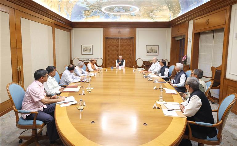 PM chairs meeting of Cabinet Committee on Security (CCS), in New Delhi on April 23, 2025.:Prime Minister