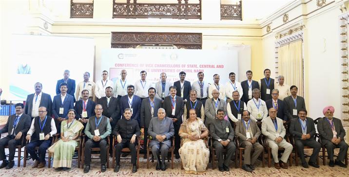The Vice President of India, Shri Jagdeep Dhankhar at the Inaugural Session of the Conference of Vice-Chancellors of State, Central and Private Universities of Tamil Nadu at Raj Bhavan in Udhagamandalam, Tamil Nadu on April 25, 2025.