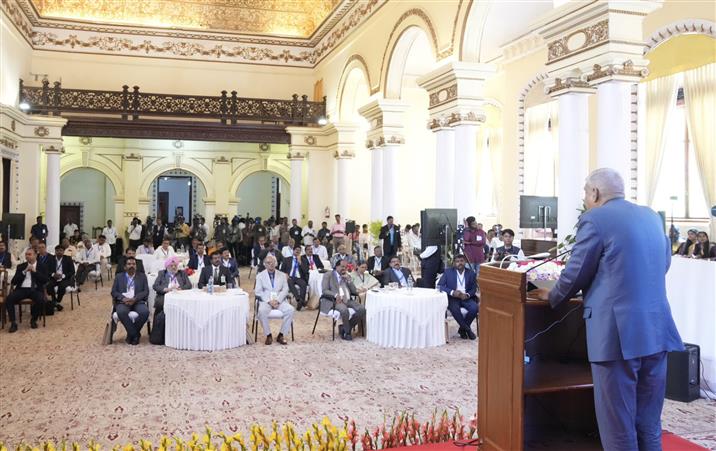 The Vice President of India, Shri Jagdeep Dhankhar addressing the Inaugural Session of the Conference of Vice-Chancellors of State, Central and Private Universities of Tamil Nadu at Raj Bhavan in Udhagamandalam, Tamil Nadu on April 25, 2025.