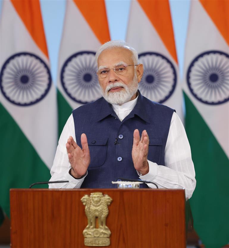 PM addresses the ‘Rozgar Mela’ via video conferencing on April 26, 2025.