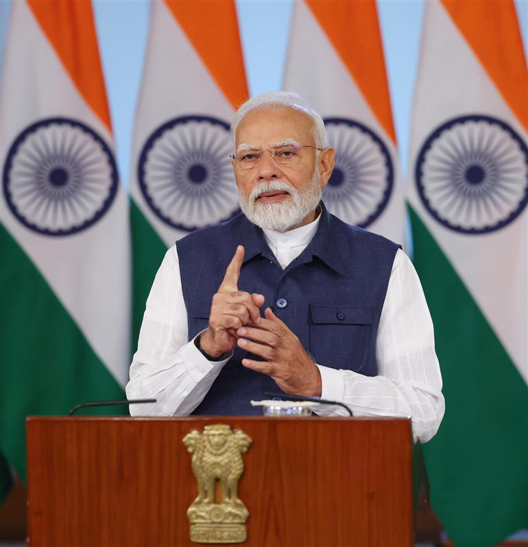 PM addresses the ‘Rozgar Mela’ via video conferencing on April 26, 2025.