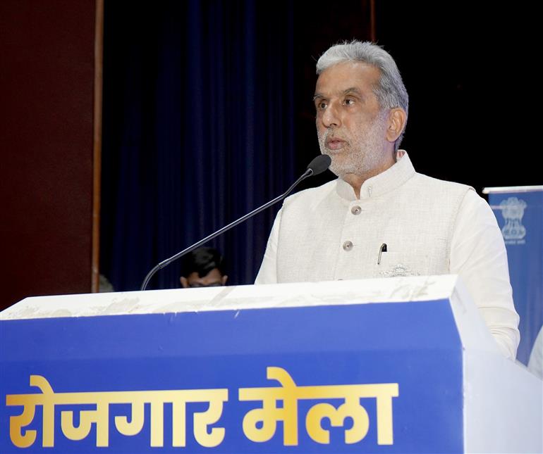 The Minister of State for Cooperation, Shri Krishan Pal addressing at the 15th Tranche of the ‘Rojgar Mela’ organizing by Government of India at Faridabad, in Haryana on April 26, 2025.