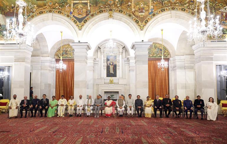PM attends Civil Investiture Ceremony at Rashtrapati Bhavan, in New Delhi on April 28, 2025.