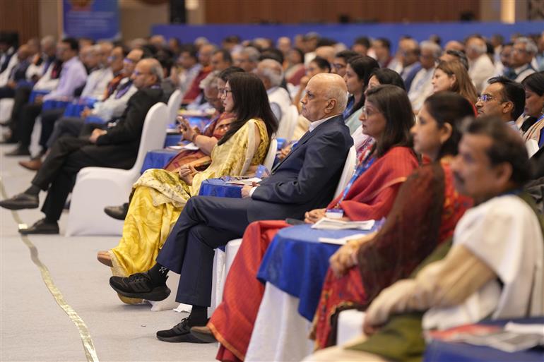 Gathering at YUGM Innovation Conclave in Bharat Mandapam, New Delhi on April 29, 2025. PM addressing on the occasion.