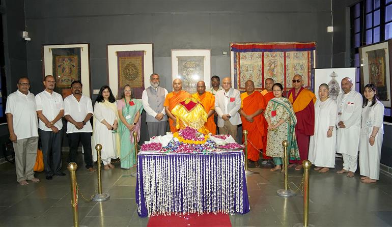 Glimpses of the Exposition of the sacred Buddha Relic of Sarnath at Vietnam during the gala celebrations of the United Nations (UN) Day of Vesak 2025, in New Delhi on April 30, 2025.