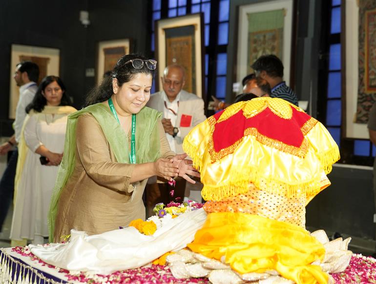 Glimpses of the Exposition of the sacred Buddha Relic of Sarnath at Vietnam during the gala celebrations of the United Nations (UN) Day of Vesak 2025, in New Delhi on April 30, 2025.
