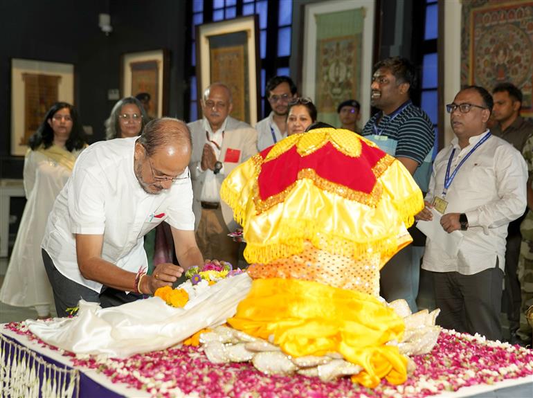 Glimpses of the Exposition of the sacred Buddha Relic of Sarnath at Vietnam during the gala celebrations of the United Nations (UN) Day of Vesak 2025, in New Delhi on April 30, 2025.