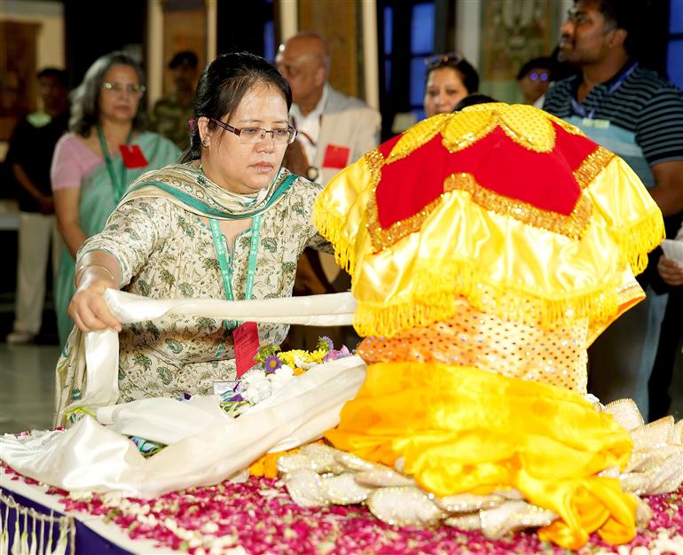 Glimpses of the Exposition of the sacred Buddha Relic of Sarnath at Vietnam during the gala celebrations of the United Nations (UN) Day of Vesak 2025, in New Delhi on April 30, 2025.