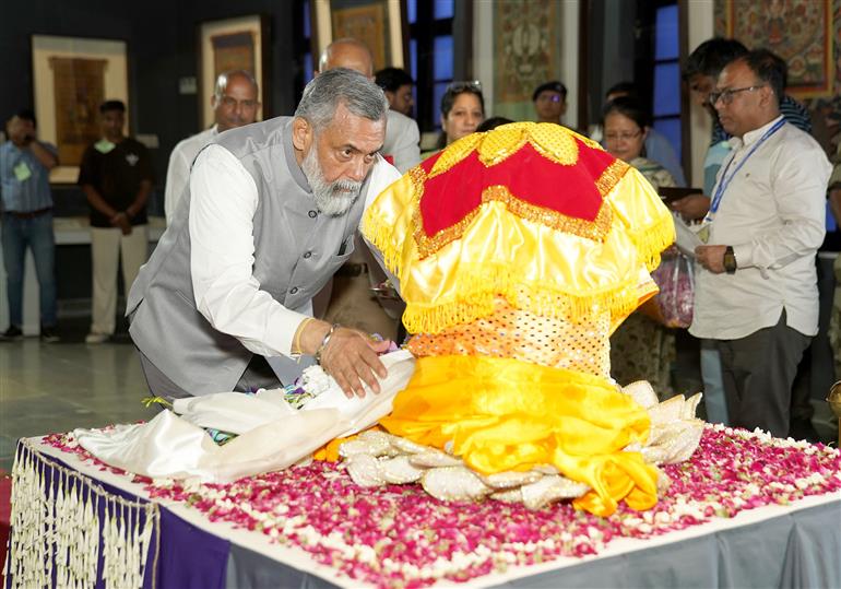 Glimpses of the Exposition of the sacred Buddha Relic of Sarnath at Vietnam during the gala celebrations of the United Nations (UN) Day of Vesak 2025, in New Delhi on April 30, 2025.