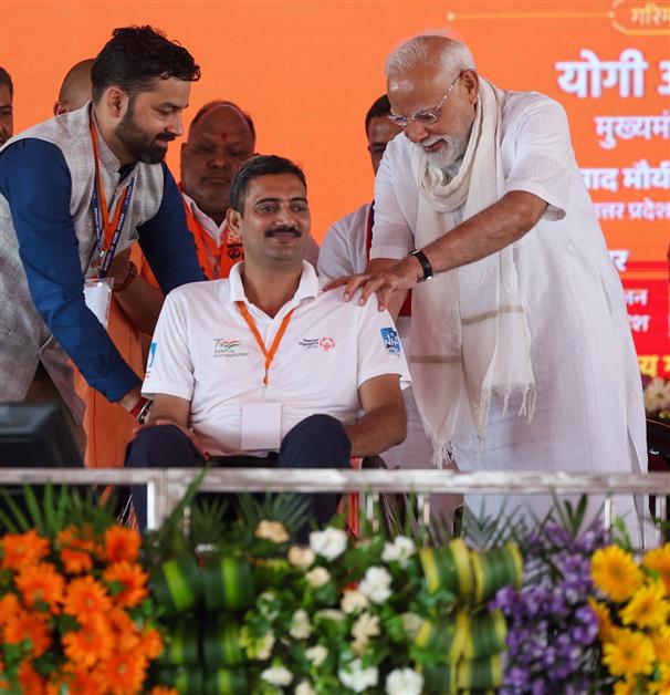 PM graced the public event held on the sidelines of the foundation stone laying and inauguration of the multiple development projects at Varanasi, in Uttar Pradesh on August 02, 2025.