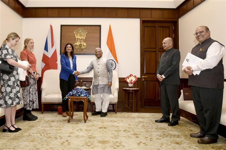 A Parliamentary Delegation from the United Kingdom called on the Deputy Chairman of Rajya Sabha, Shri Harivansh at Parliament House, in New Delhi on August 04, 2025.