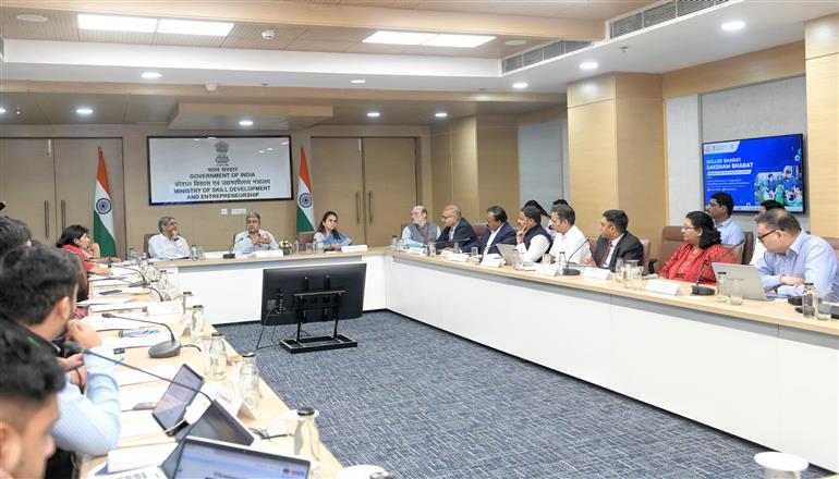 The Secretary, MSDE, Shri Rajit Punhani attends two-day workshop, “Skilled Bharat, Saksham Bharat” with States and Union Territories, in New Delhi on August 05, 2025.