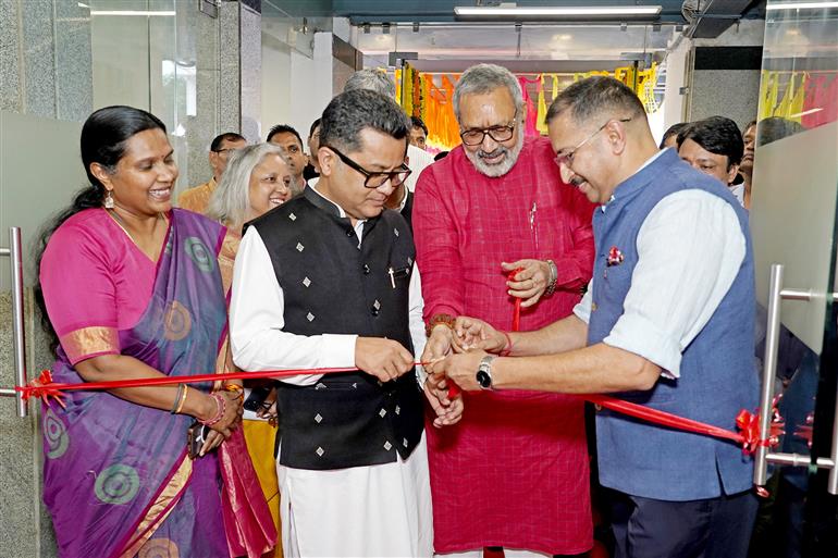 The Union Minister of Textiles, Shri Giriraj Singh inaugurates the Saree Festival and Haat on Wheels at the occasion of 11th National Handloom Day 2025, in New Delhi on August 05, 2025. The Minister of State for External Affairs and Textiles, Shri Pabitra Margherita is also seen.