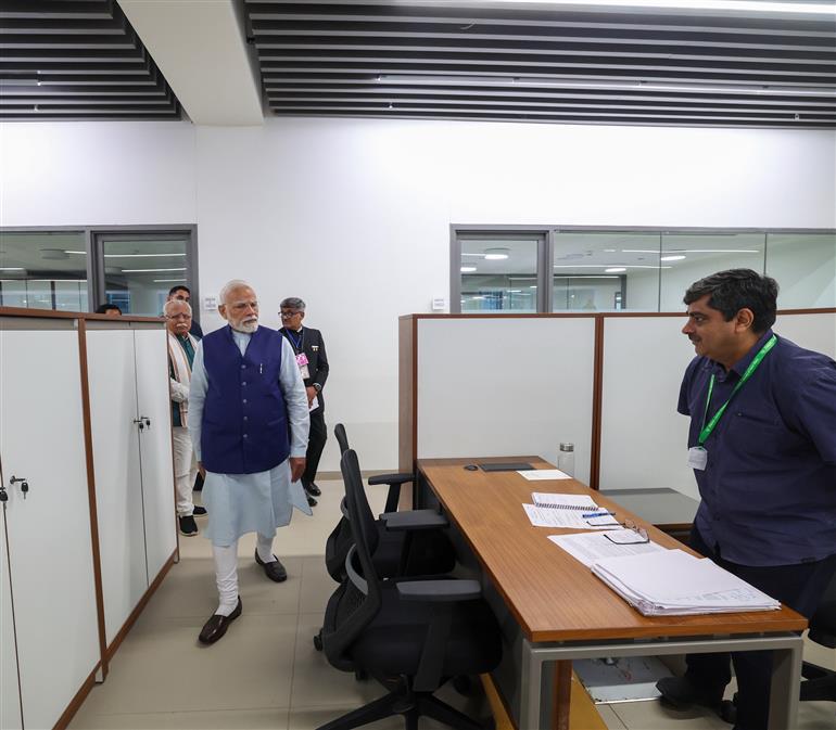 PM at the inauguration and visit of Kartavya Bhavan, in New Delhi on August 06, 2025.