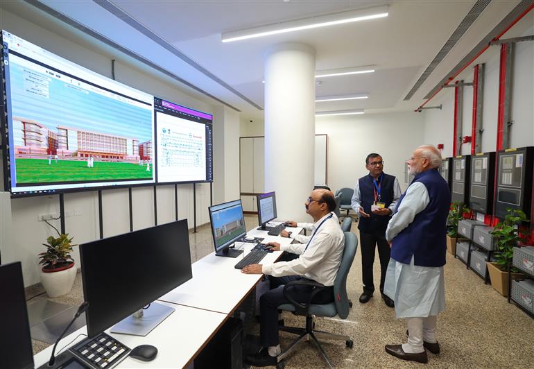 PM at the inauguration and visit of Kartavya Bhavan, in New Delhi on August 06, 2025.