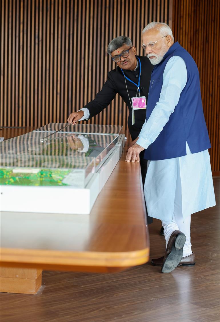 PM at the inauguration and visit of Kartavya Bhavan, in New Delhi on August 06, 2025.