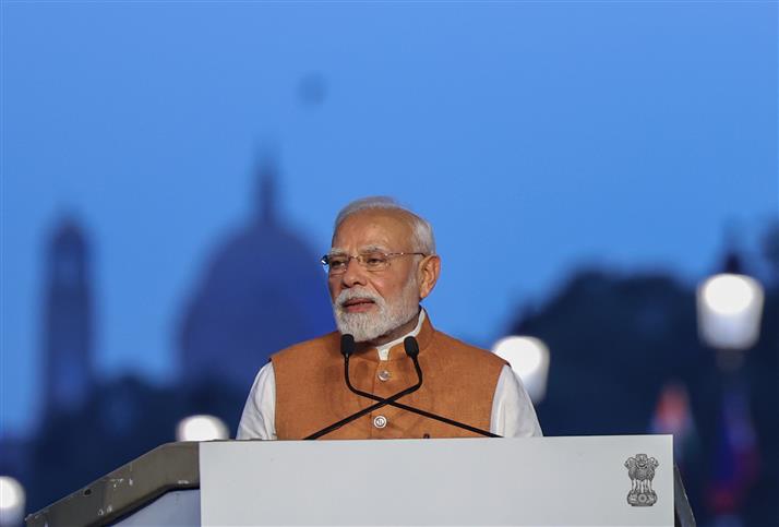 PM addressing at the inauguration of Kartavya Bhawan-3 at Kartavya Path, in New Delhi on August 06, 2025.