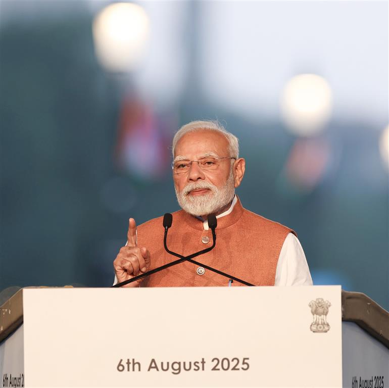 PM addressing at the inauguration of Kartavya Bhawan-3 at Kartavya Path, in New Delhi on August 06, 2025.